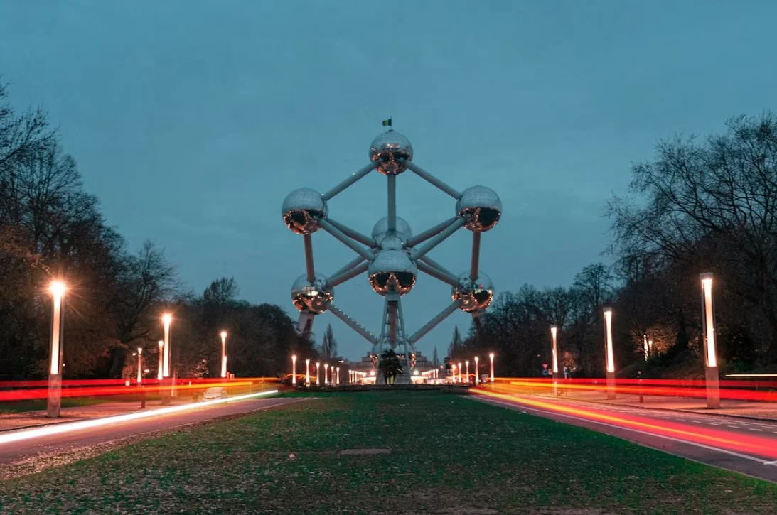 Brussels Atomium at dusk