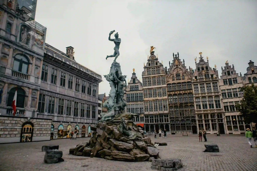 Brabo Fountain in Antwerp Market Square