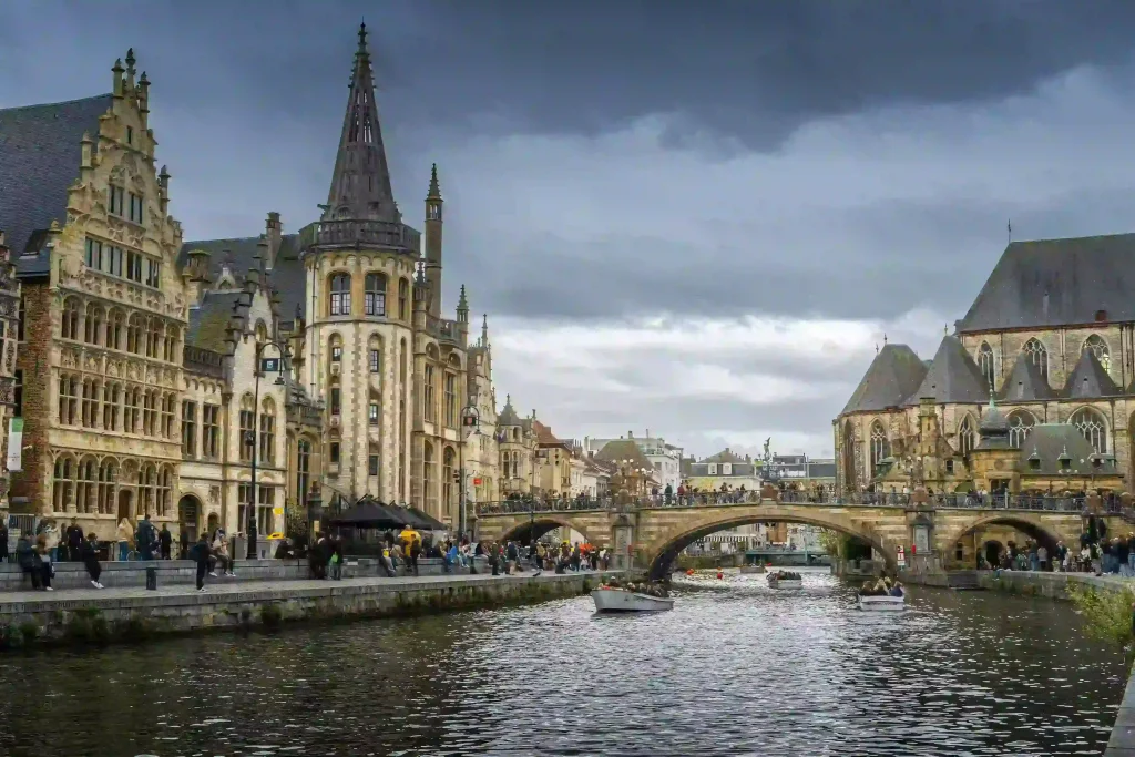 Historic Ghent Waterfront and Saint Michael's Bridge