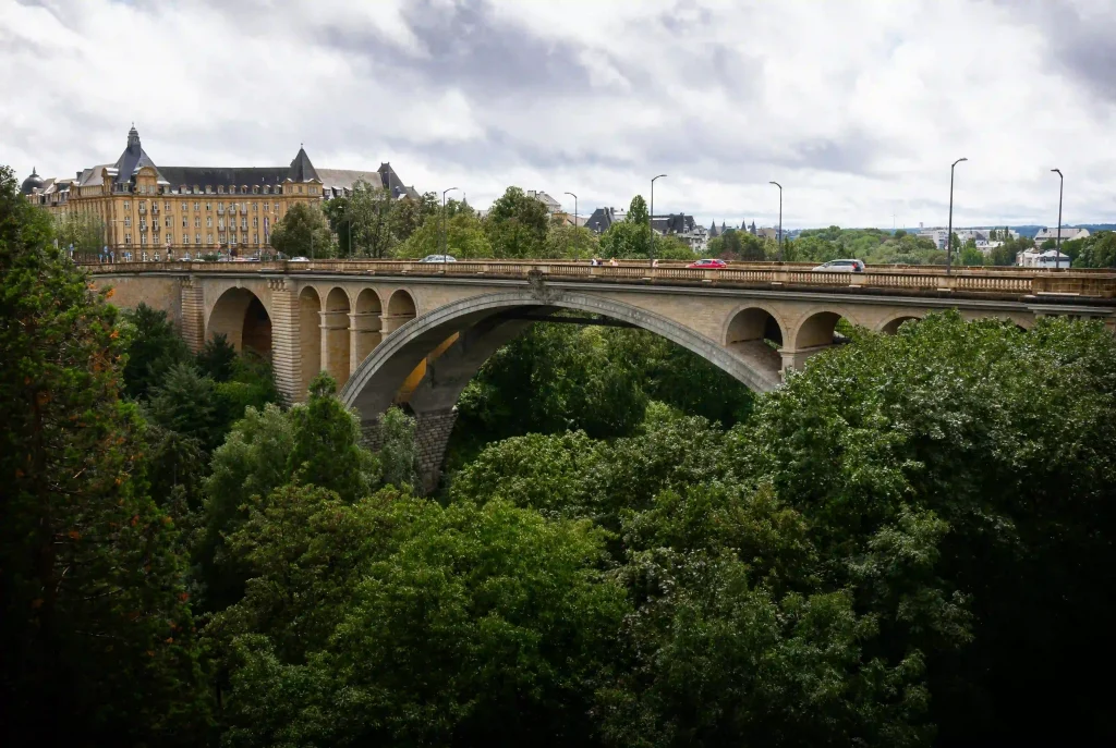 Cross the Adolphe Bridge in Luxembourg