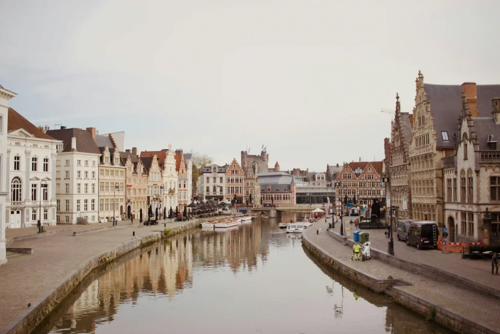 Guild houses along the Graslei quay in Ghent